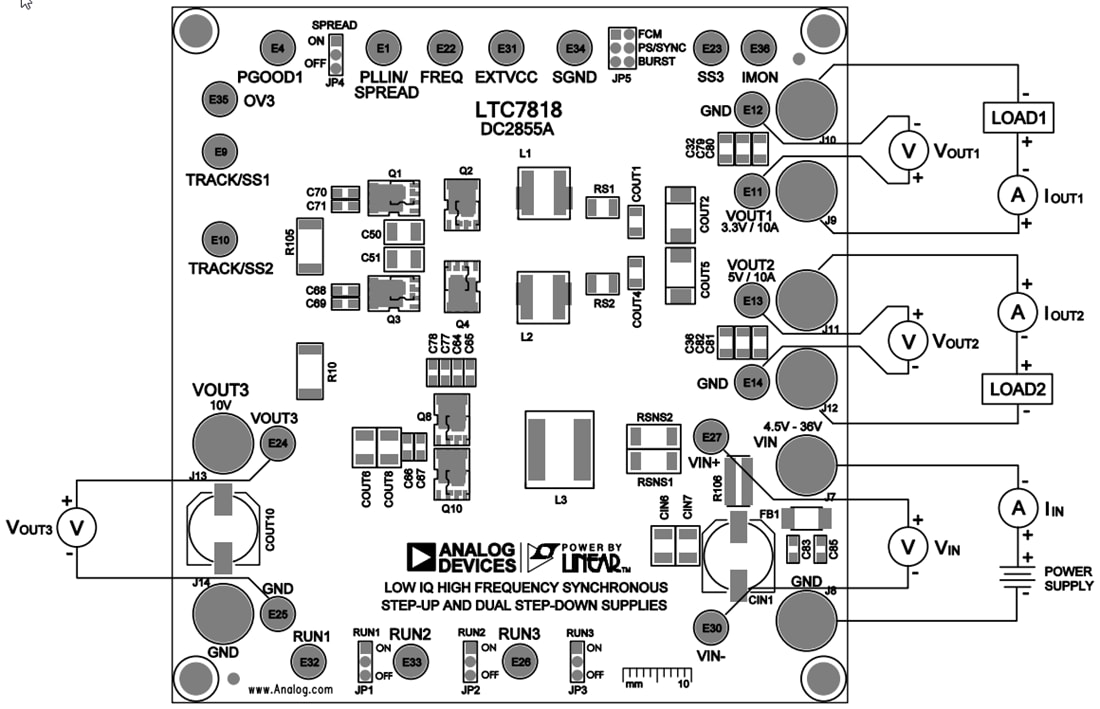 Chart - Analog Devices Inc. DC2855A Demo Circuit for LTC7818 Chart - Analog Devices Inc. DC2855A Demo Circuit for LTC7818