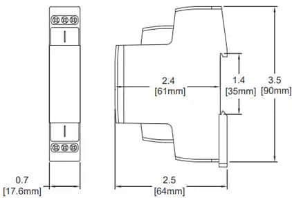 Mechanical Drawing - ATC Diversified Electronics DTB Multifunction Time Relay